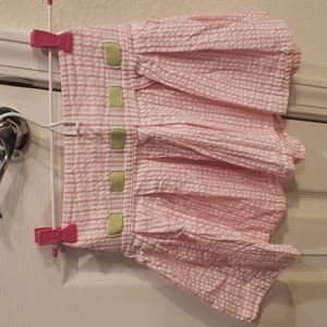 Heartstrings Searsucker pink and white striped skirt size 5 girls